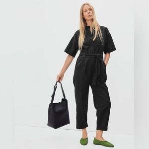 Everlane Fatigue Short-Sleeve Jumpsuit in Black